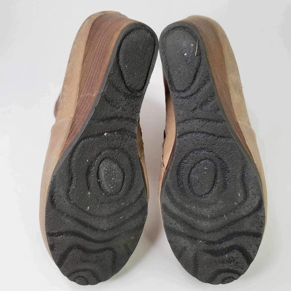 OTBT Ankle Bootie Boot Womens 6.5 Beige Dharma Leather Wedge Comfort Shoe
